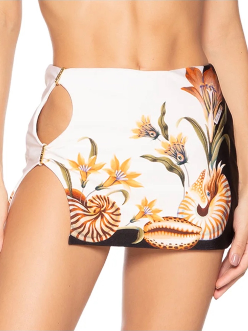 Mini Skirt Located Shell Surreal Black Farm Beach
